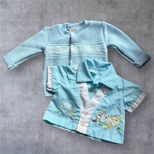 Vintage Baby Bowling Shirt & Vintage Button Down Baby Sweater